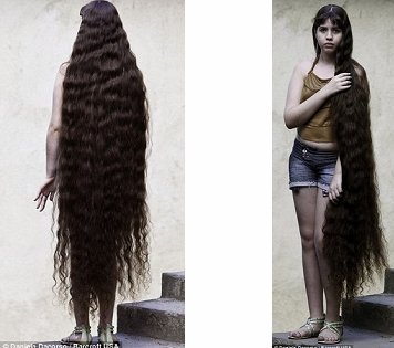 巴西长发姑娘发长1.55米 称不敢<em>吹电扇</em>(图)_