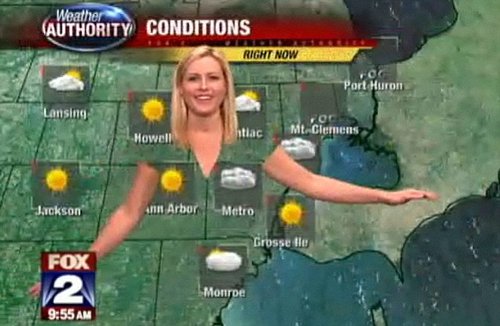 美国天气预报女主播展示穿衣玄机