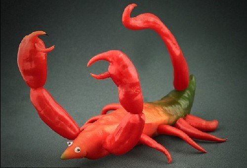 巴西艺术家用果蔬雕刻出超萌动物造型(组图)