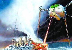 未来武器:激光炮开火 无人机坠海