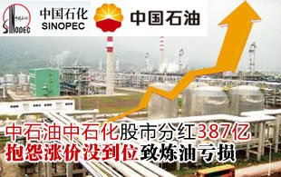 中石油中石化派发387亿红包 仍抱怨涨价没到位