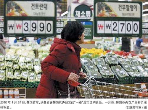 韩国通胀 1月cpi同比上涨4.1%经济维艰