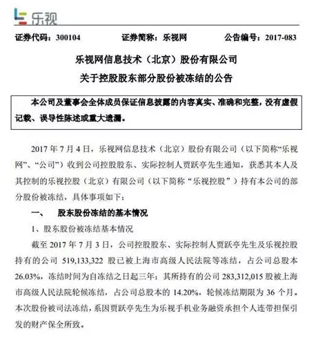乐视要翻船?39只基金产品还没来得及下船