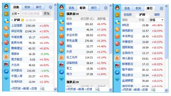 只需打开qq聊天软件,即可查看"您的自选股"的股票实时行情