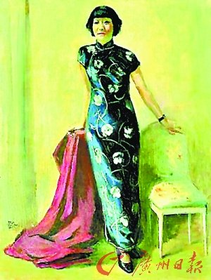 徐悲鸿在1941年画的蒋碧薇肖像作品.