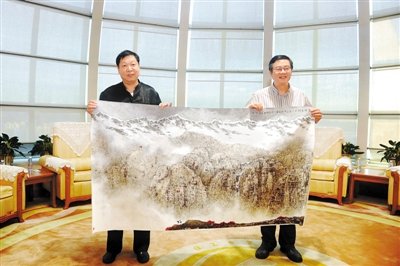 孟庆一赠画深圳报业集团