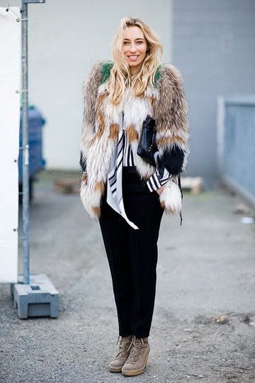 街拍欧美皮草潮搭 n种款型随你配