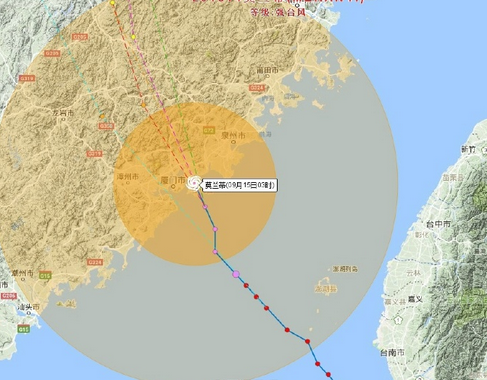 莫拉蒂已于3:05左右登陆厦门翔安 为强台风级别