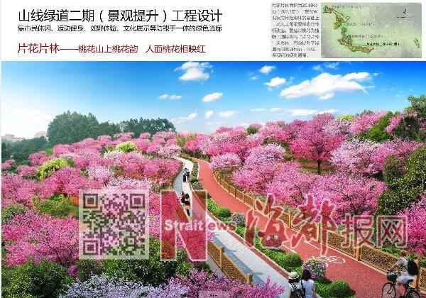 泉州山线绿道部分桃花开了 市民可边锻炼边赏花