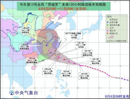 13号台风苏迪罗即将影响东南沿海