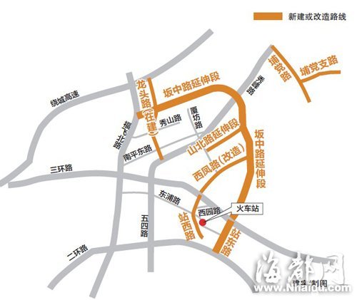 福州五四北将新建4条路 通向火车站,二环路