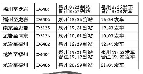 泉州乘动车11小时可直达南京 18日开始售票