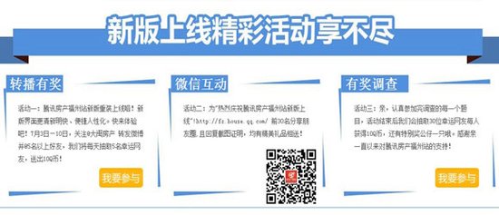 庆祝腾讯房产福州站新版上线 微信分享有好礼