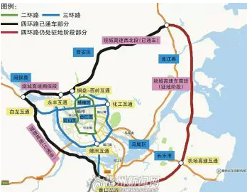 福州四环2018年将建成 城中心到琅岐仅30公里