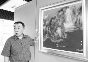 油画布上绘出水墨画 昨起免费向市民开放