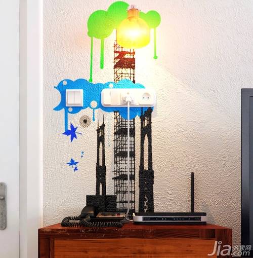 开关、插座上的风景 12例手绘背景墙赏析原创