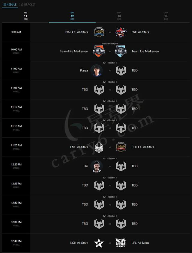 官方公布全明星赛程 厂长将在首轮单挑MaRin