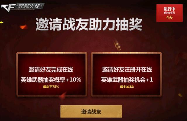 今日15点半在线 100%得CF黄金英雄武器商城全免!