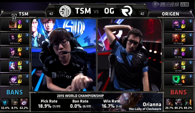 S5小组赛第二轮:OG鏖战TSM获胜 锁定出线