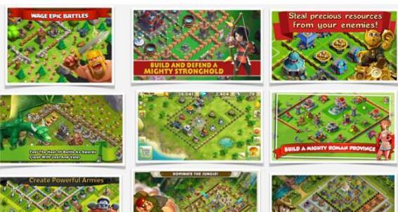 CoC推出之后在全球爆红，国内外的山寨作层出不穷（以上为部分海外克隆作品截图）