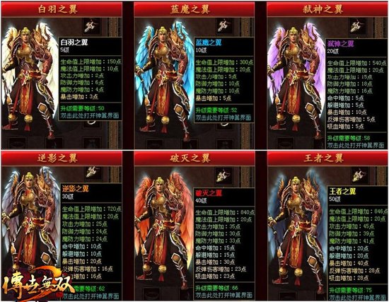 《传世无双》神翼强化系统官方解析