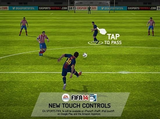 FIFA14登陆手游平台 摒弃虚拟摇杆和按键_游
