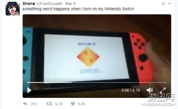 任天堂Switch疑似被破解 网友开机显示索尼PS1画面