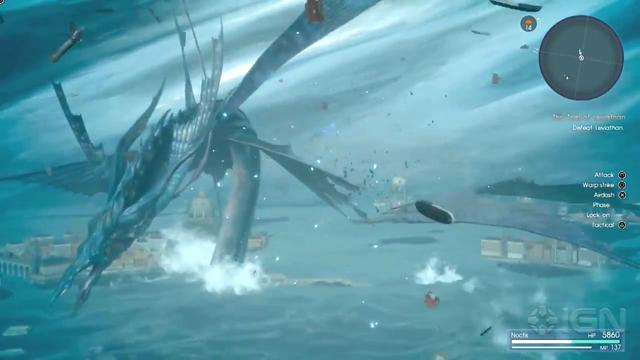 最终幻想15boss战演示大战巨兽利维坦
