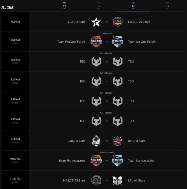 官方公布全明星赛程 厂长将在首轮单挑MaRin