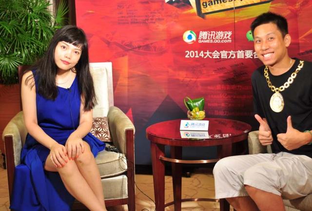 电魂助理总经理兼电魂制作人吴诗华和电魂的《梦塔防》制作人蔡建伟