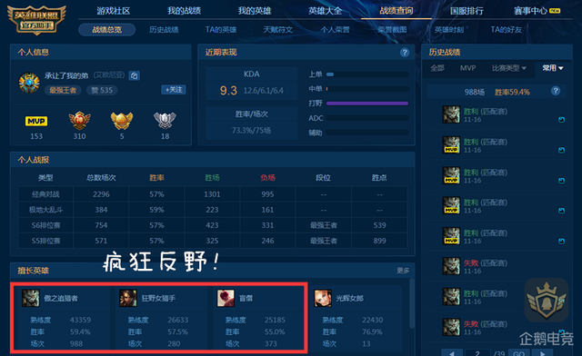 LOL国服十大狮子狗：八名来自艾欧尼亚最强王者竟然占半