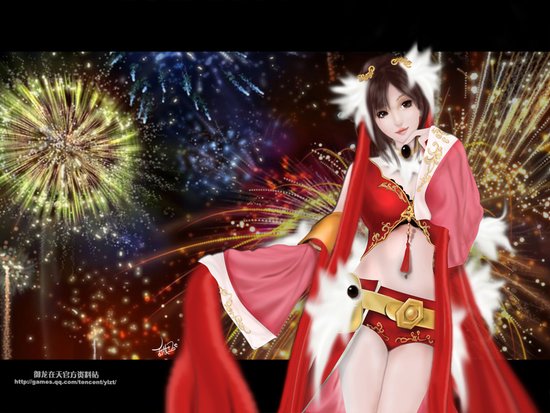 礼花漫天飞 御龙<em>美女</em>庆国庆壁纸赏_游戏_腾讯