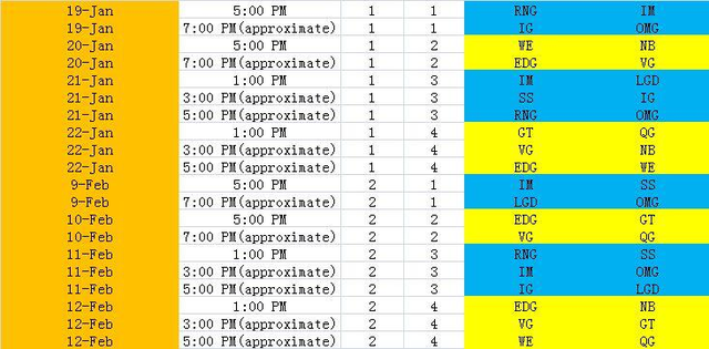LPL赛程曝光:RNG揭幕战对阵IM