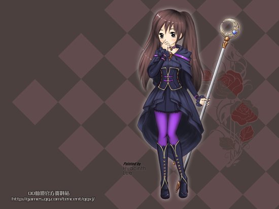 绽放夜的玫瑰 QQ仙境夜色<em>小魔女壁纸</em>_游戏_腾