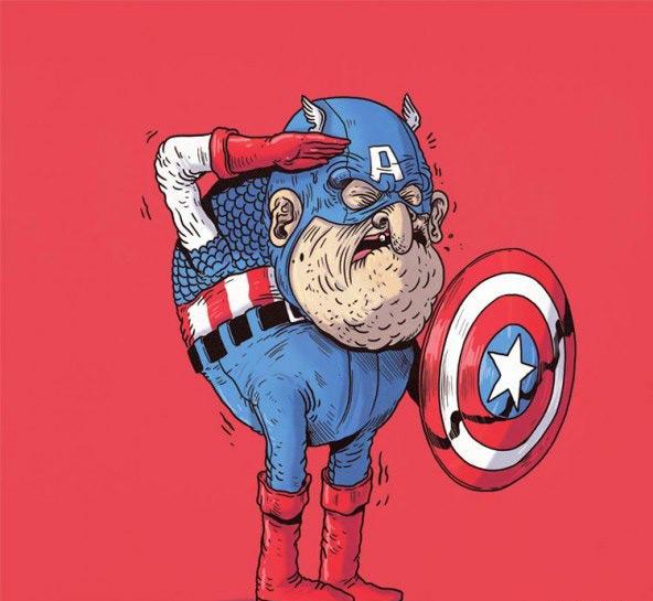 当动漫人物们都纷纷变老后 雷神你还拿的动锤