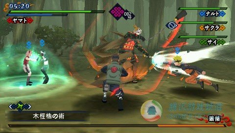 PSP《火影忍者羁绊驱动》四人组队战