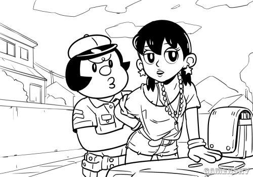 国人手绘GTA5哆啦A梦版随笔画 还原度爆表