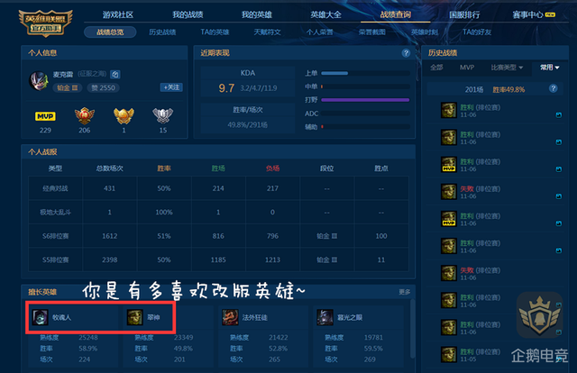 LOL国服十大艾翁：第一翠神KDA比肩厂长