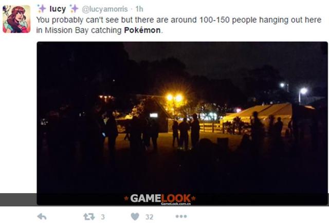 你可能看不清，但这里大约有100-150人在Mission Bay抓Pokemon.