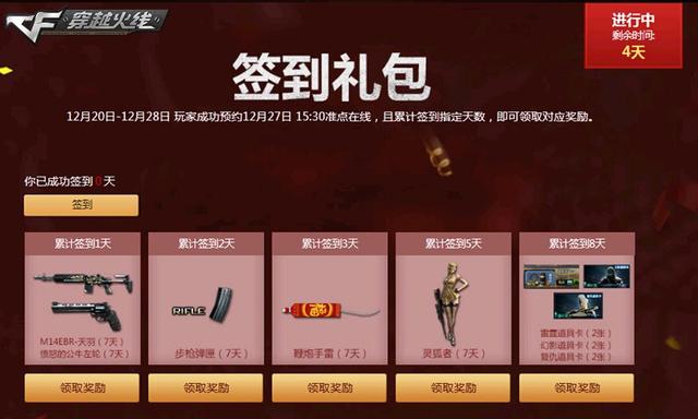 今日15点半在线 100%得CF黄金英雄武器商城全免!