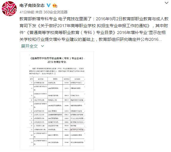 电竞竟成专科学业! 明年就可以上电竞课啦!_游