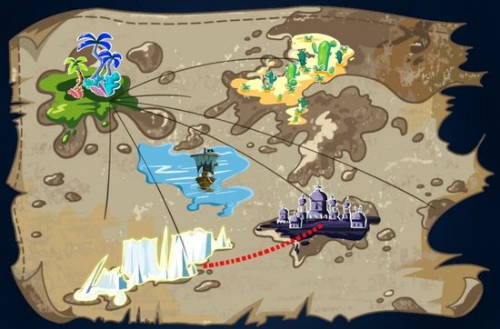 treasureBoat,treasureboat金色手表 岛屿藏宝图,海盗地图素材 island treasure map, pirate map