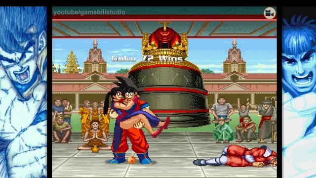 龙珠悟空乱入《街霸2》 全员一秒被打跪_游戏_腾讯网