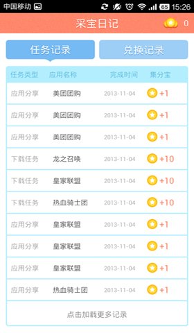 具体获得的集分宝详情,点击我的采宝-采宝日记进行查看.