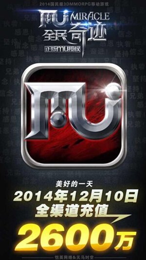 《全民奇迹》开测13小时UC九游收入破千万