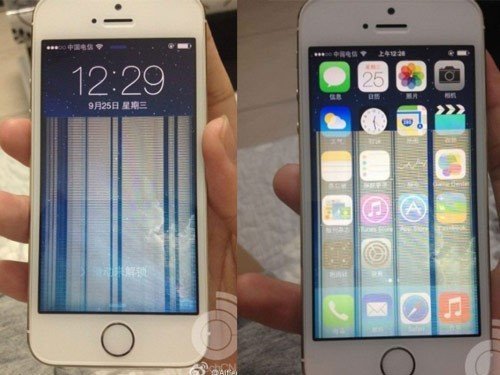 曝iphone5s出现屏幕花屏问题
