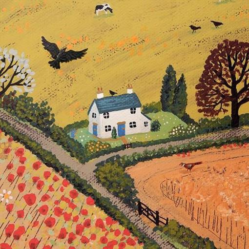 绚烂如梦的花田 清新画风的田园风光油画