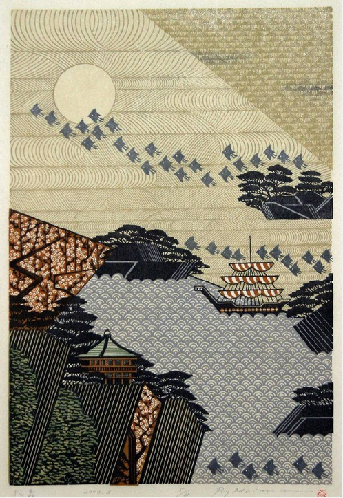 日本艺术家Ray Morimura的木刻版画