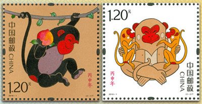 左图为“灵猴献瑞”,右图为“福寿双至” 左图为“灵猴献瑞”,右图为“福寿双至”