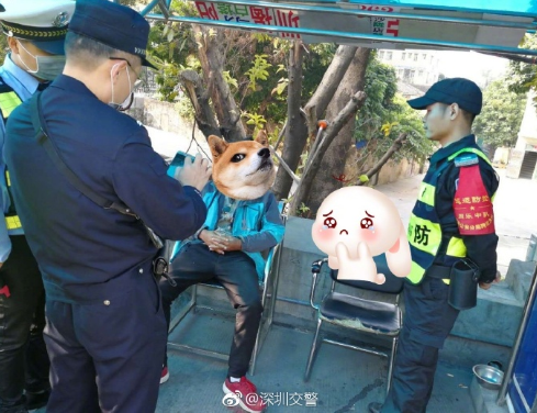 男子掛著鎖頭在深圳高速被攔 坐椅子現(xiàn)迷之微笑